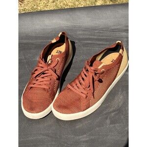 Saola Mens MInimalist Lightweight Sneakers 11.5 M Maroon Mesh Sustainable Shoes